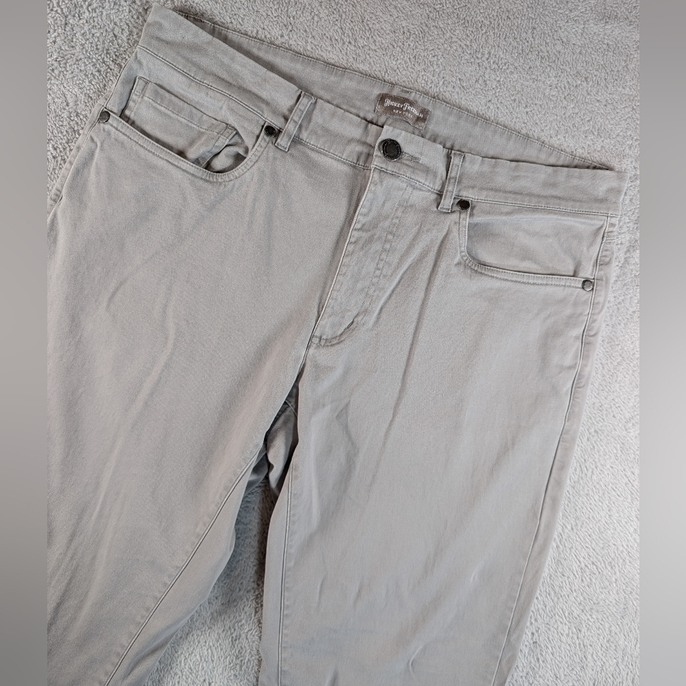 Hickey Freeman Light Gray Chino Pants Mens 34x30 Straight‎ Leg Cotton